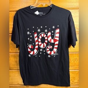 New Black Joy Glittery Christmas Graphic Tee shirt size medium